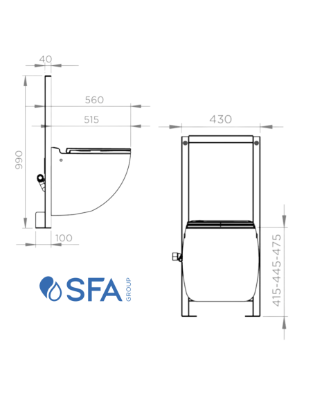 Installazione SFA WC Sospeso con Trituratore Sanicompact Comfort Eco Silence in bagno moderno