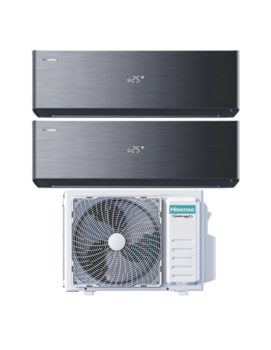 Hisense Climatizzatore Dual Split Energy Pro X 9+9 Inverter Wi-Fi R-32 2AMW42U4RGC nero