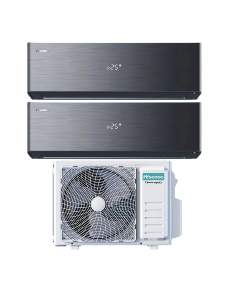 Hisense Climatizzatore Dual Split ENERGY PRO X 9+9 Inverter Wi-Fi R-32 3AMW52U4RJC nero
