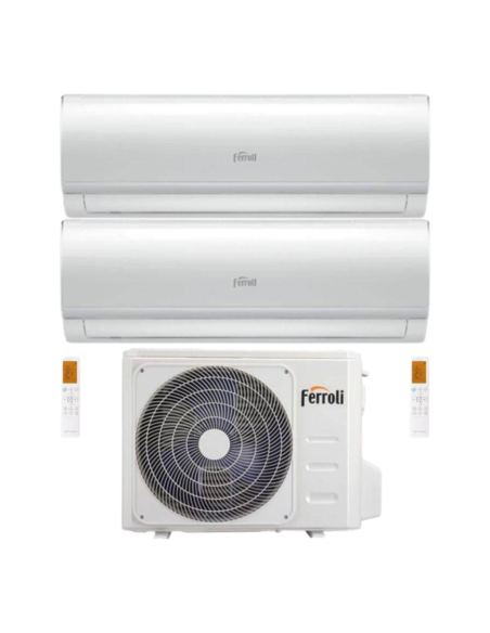 Ferroli Climatizzatore Dual Split Giada M 9+18 con U.E. 2CP001RF-27-3 R32 Inverter Wi-Fi Classe A++