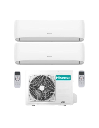 Hisense Climatizzatore Dual Split 12+18 Hi Comfort, Inverter R-32 Wi-Fi, Climatizzatore A++