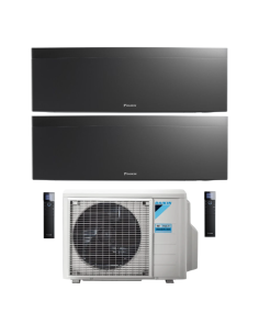 Daikin Climatizzatore Emura dual split 12+12 Wi-Fi Inverter A+++ con Unità Esterna 50-2 Nero