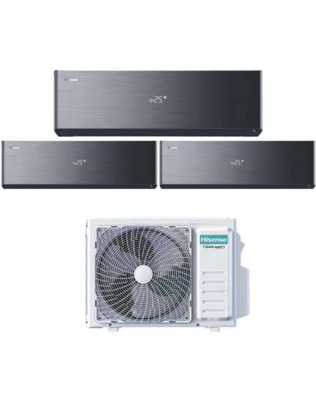 Hisense Climatizzatore Trial Split Energy Pro X 9+12+12 Inverter Wi-Fi R-32 3AMW72U4RJC nero