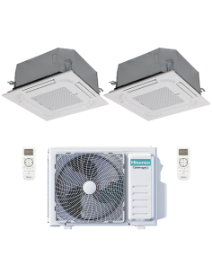 Hisense Climatizzatore Dual Split Inverter a Cassetta ACT 9+12 con 3AMW52U4RJA R-32 Wi-Fi Optional