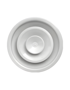 diffusore circolare a coni regolabili in alluminio e acciaio bianco