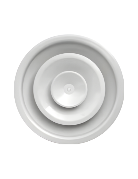 diffusore circolare a coni regolabili in alluminio e acciaio bianco