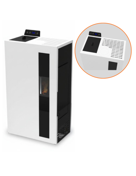 C-Line Stufa a Pellet Slim Ventilata Bronte 5 4,9 kW bianco