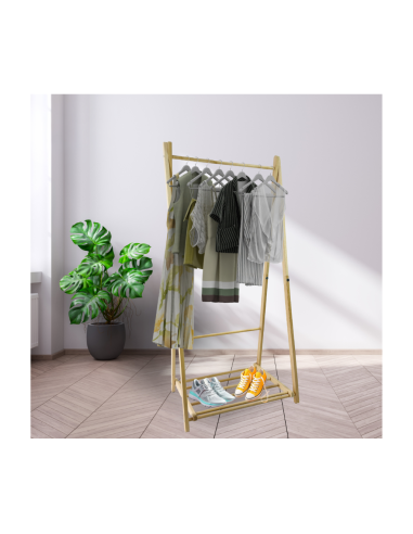 Appendiabiti in Legno Faggio con Ripiano Portascarpe