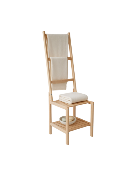 Sedia Portasciugamani In Legno Faggio, Made in Italy