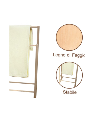 Porta Asciugamani da Terra  in Legno Faggio