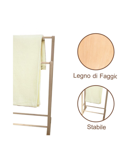 Porta Asciugamani da Terra  in Legno Faggio