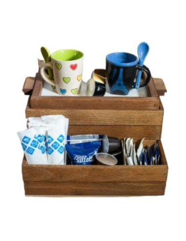 Portacialde in Legno Faggio con vassoio