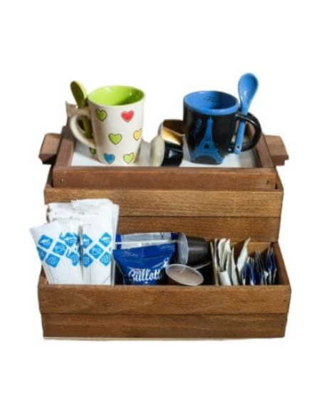 Portacialde in Legno Faggio con vassoio