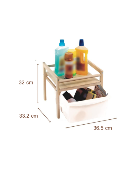 Misure Carrello cucina legno di faggio naturale
