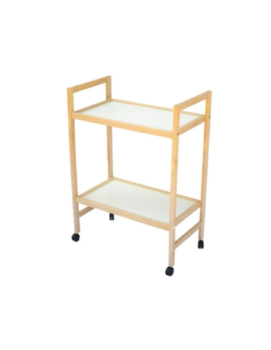 Carrello cucina legno faggio con 2 ripiani naturale