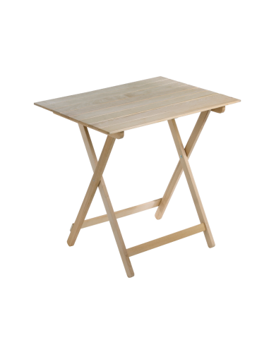 Tavolo pieghevole compatto legno faggio massello naturale