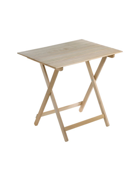 Tavolo pieghevole compatto legno faggio massello naturale