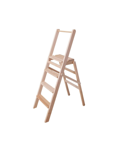 Scaletta pieghevole robusta legno faggio 4 gradini