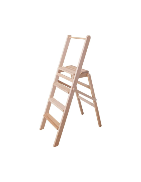 Scaletta pieghevole robusta legno faggio 4 gradini