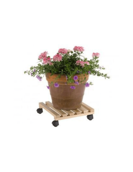 Supporto mobile per vasi in legno di faggio naturale
