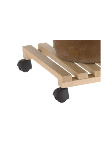 Supporto mobile per vasi in legno di faggio naturale