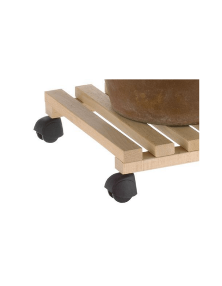 Supporto mobile per vasi in legno di faggio naturale