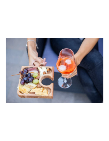 Set vassoio puzzle legno con porta bicchiere