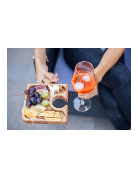 Set vassoio puzzle legno con porta bicchiere