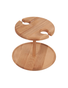 Alzatina legno con due porta bicchieri