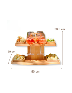 Vassoio aperitivi legno faggio con vaschette estraibili 2